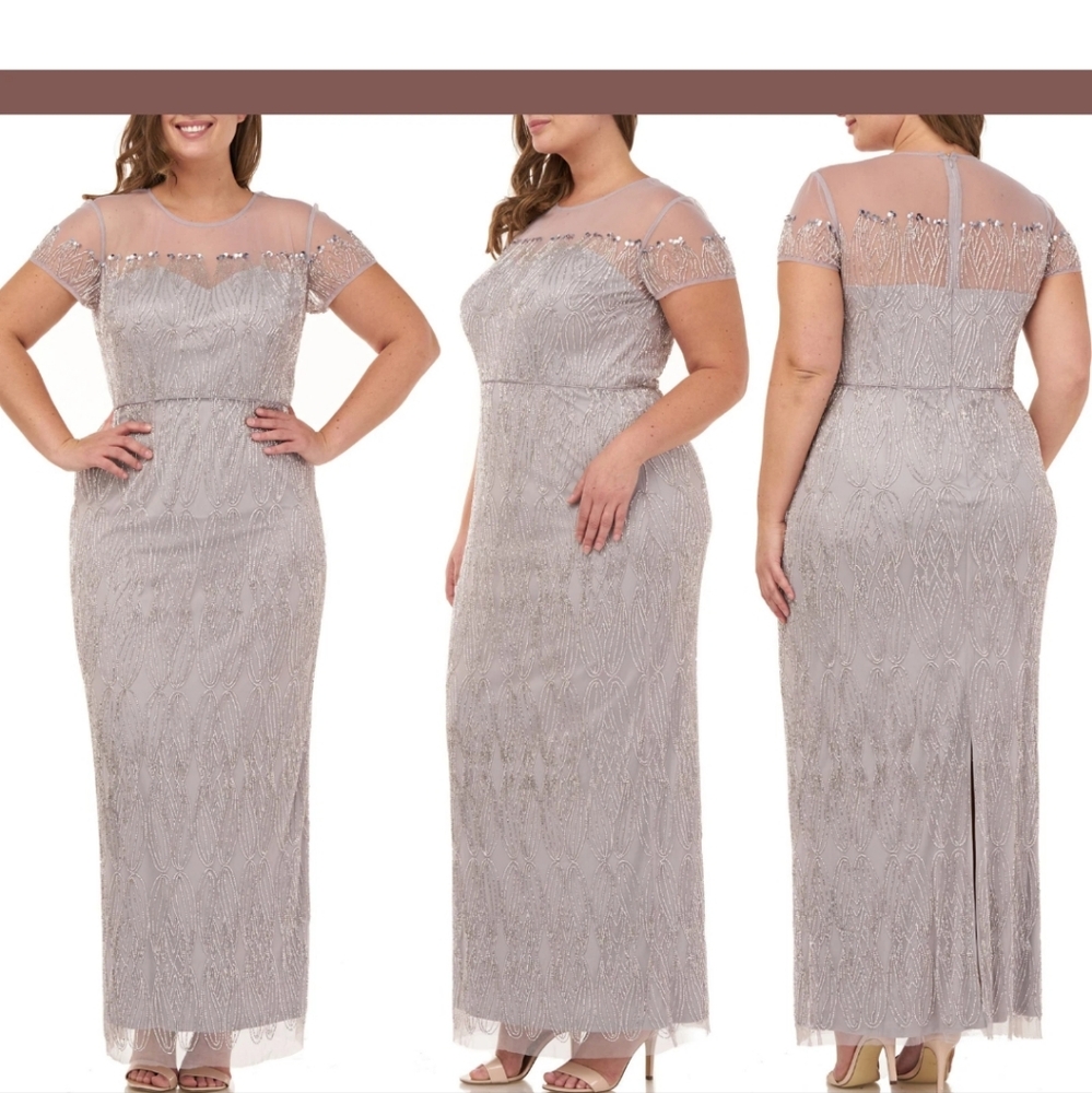 JS Collection Silver Ruched Sleeveless Gown